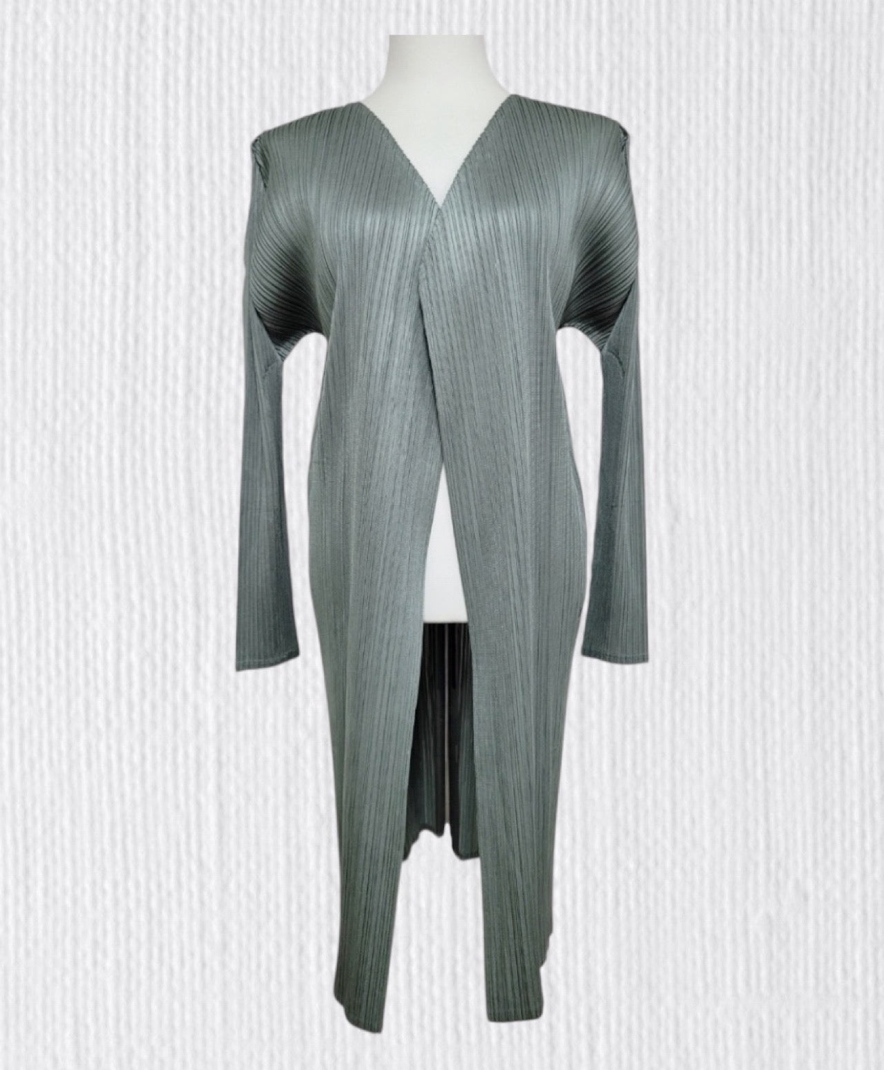 Pleats midi cardigan (ruby, gray khaki)