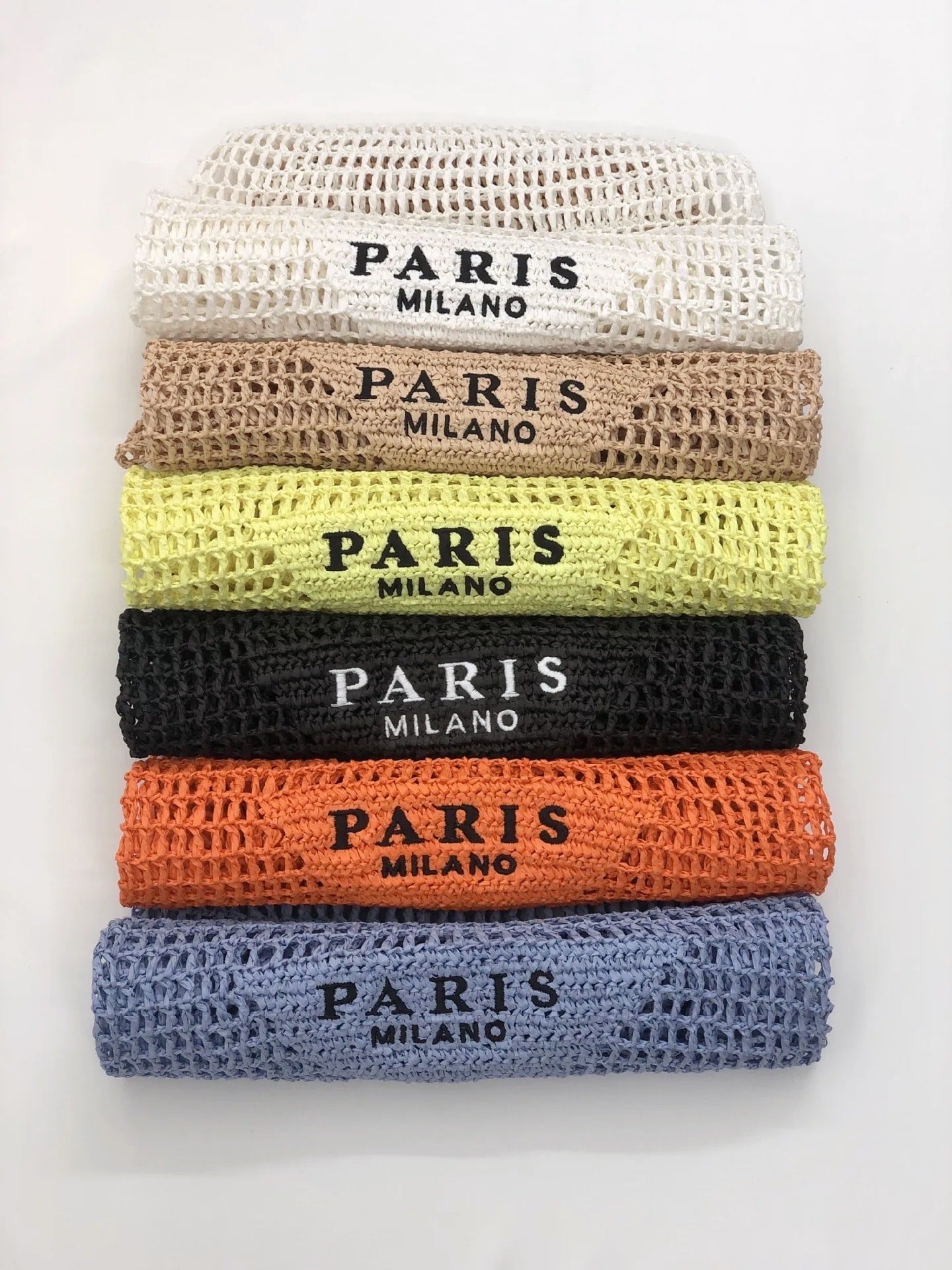 Paris beachbag (white, blue, orange, lime, beige, black)