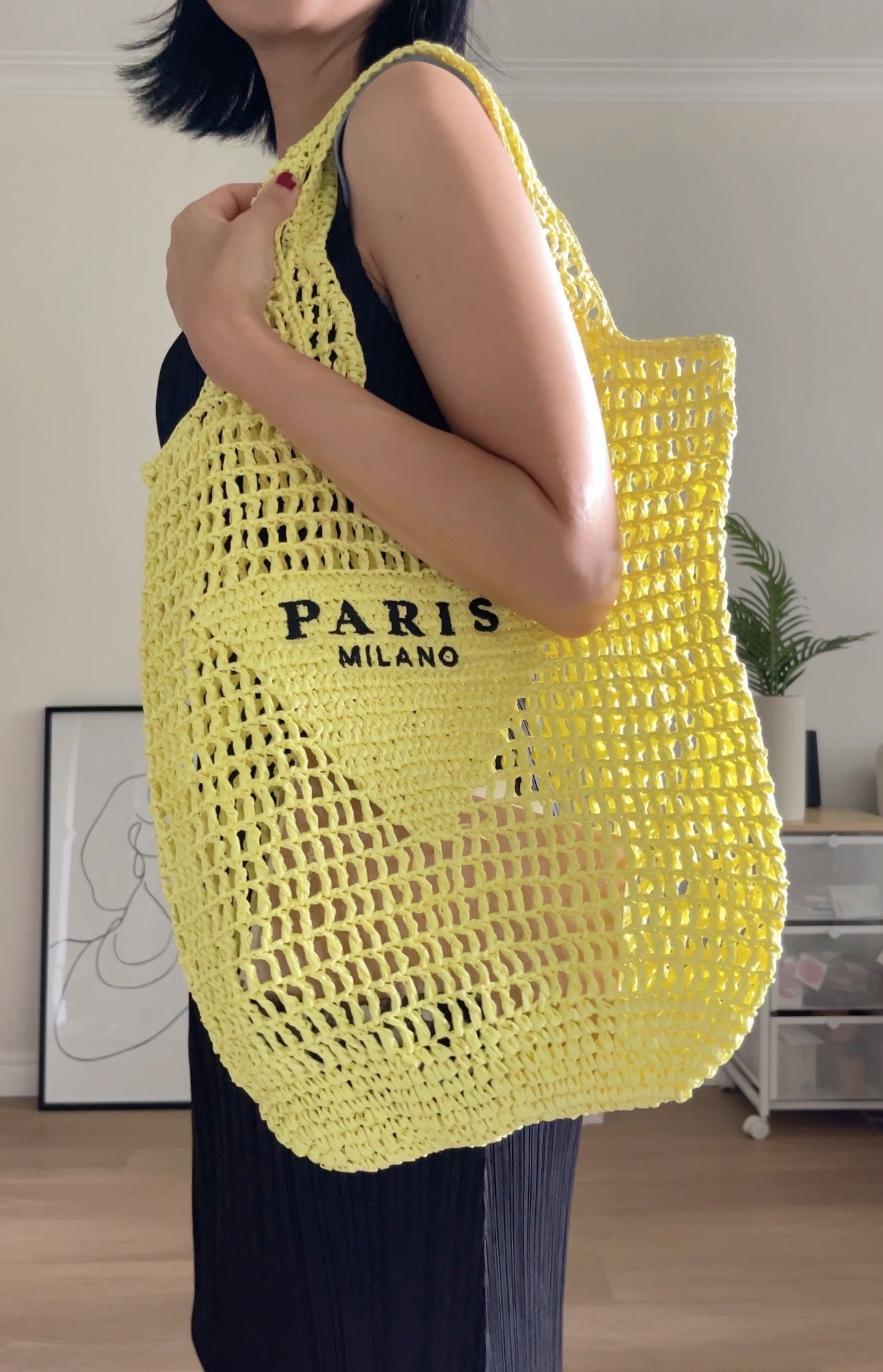 Paris beachbag (white, blue, orange, lime, beige, black)