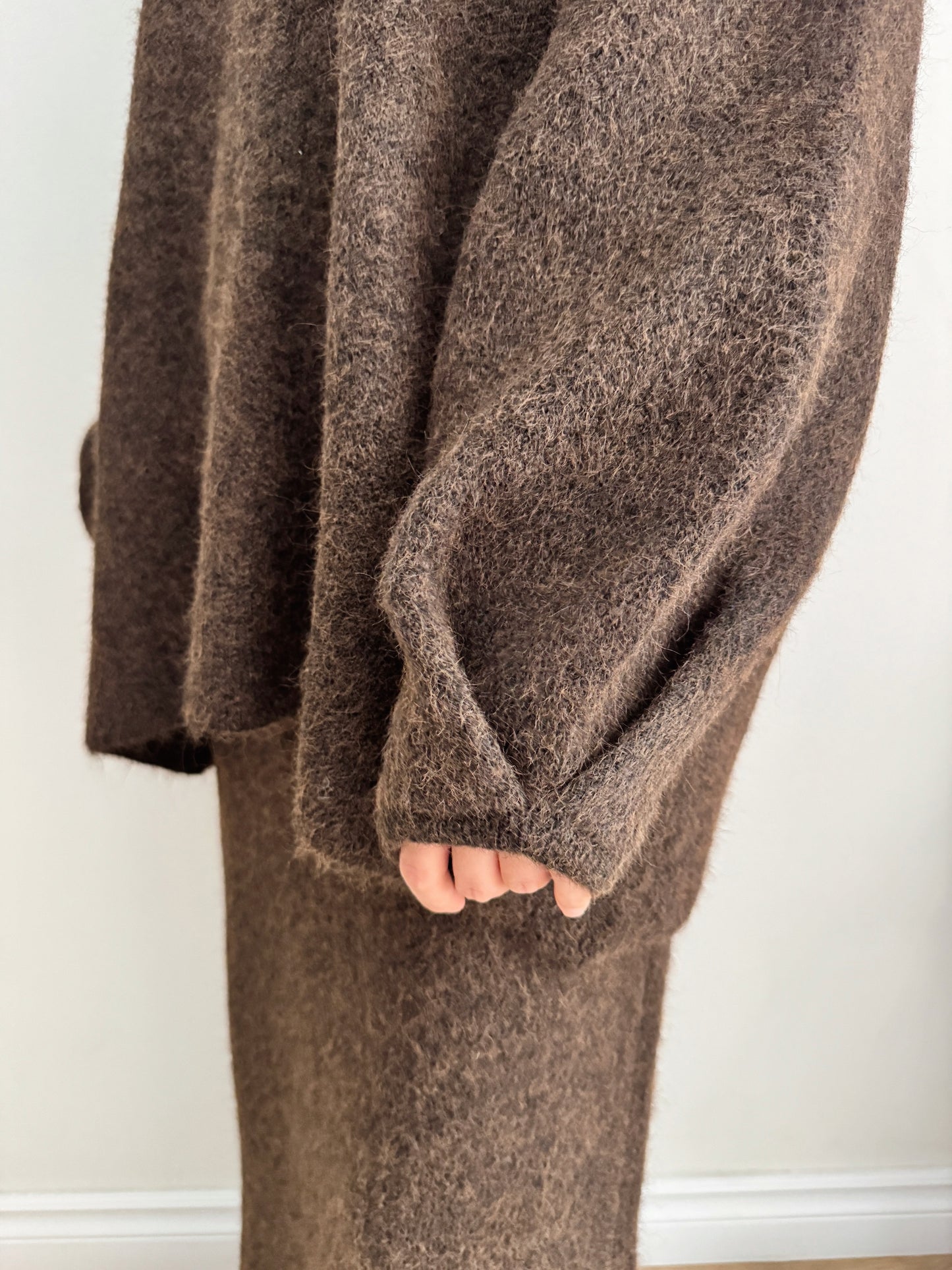 Button Knit Two Piece Sets(brown, grey)