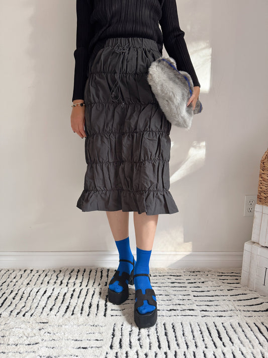 Bubble shirring sk (white, black)