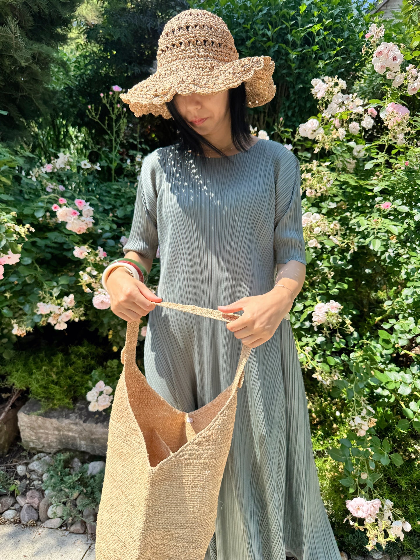 Raffia shoulder bag