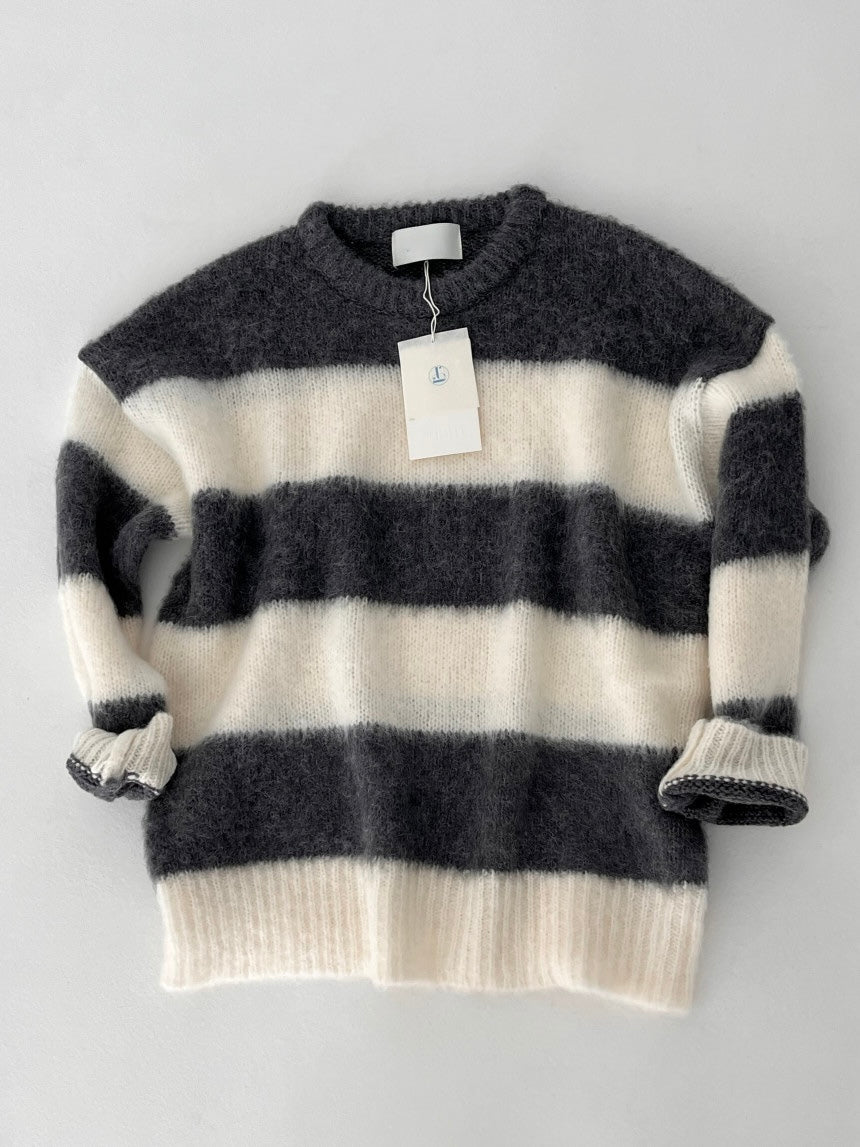 Striped knit (pink,gray)