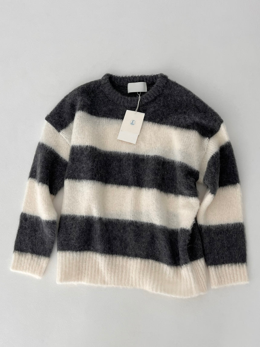 Striped knit (pink,gray)