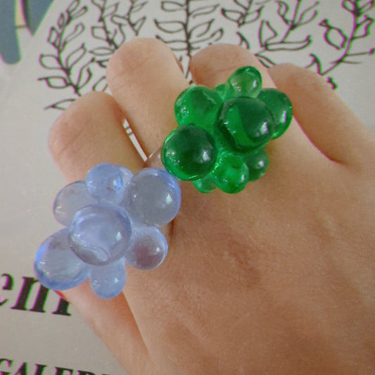 Flower acrylic ring(blue, Green, White)