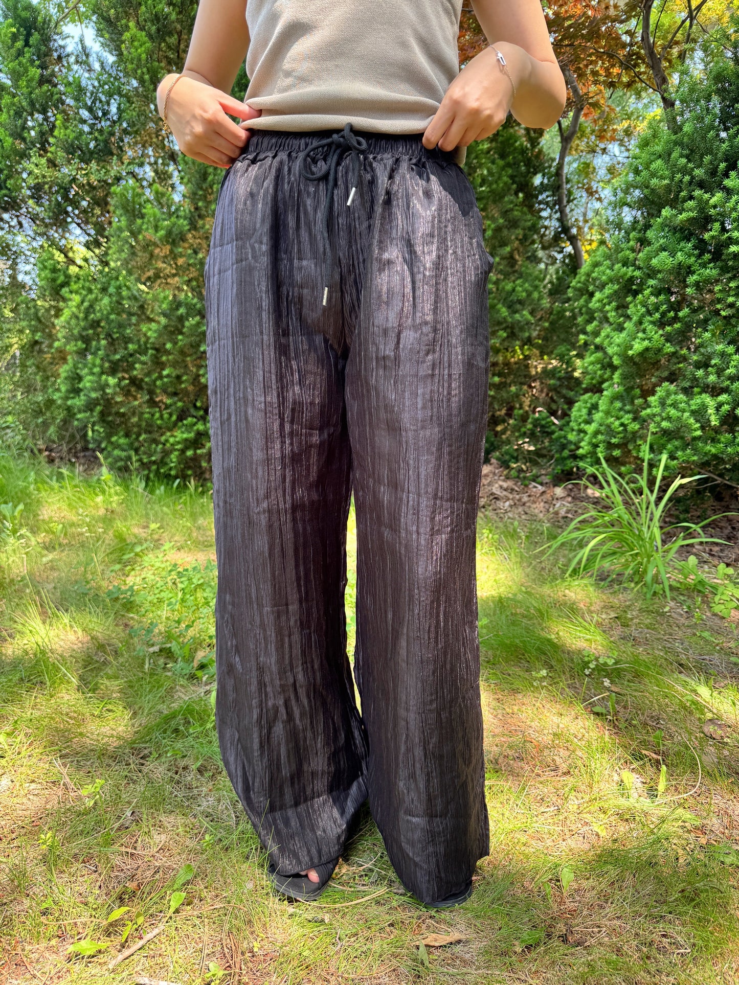 Wrinkle Pants (ivory, gray, black)
