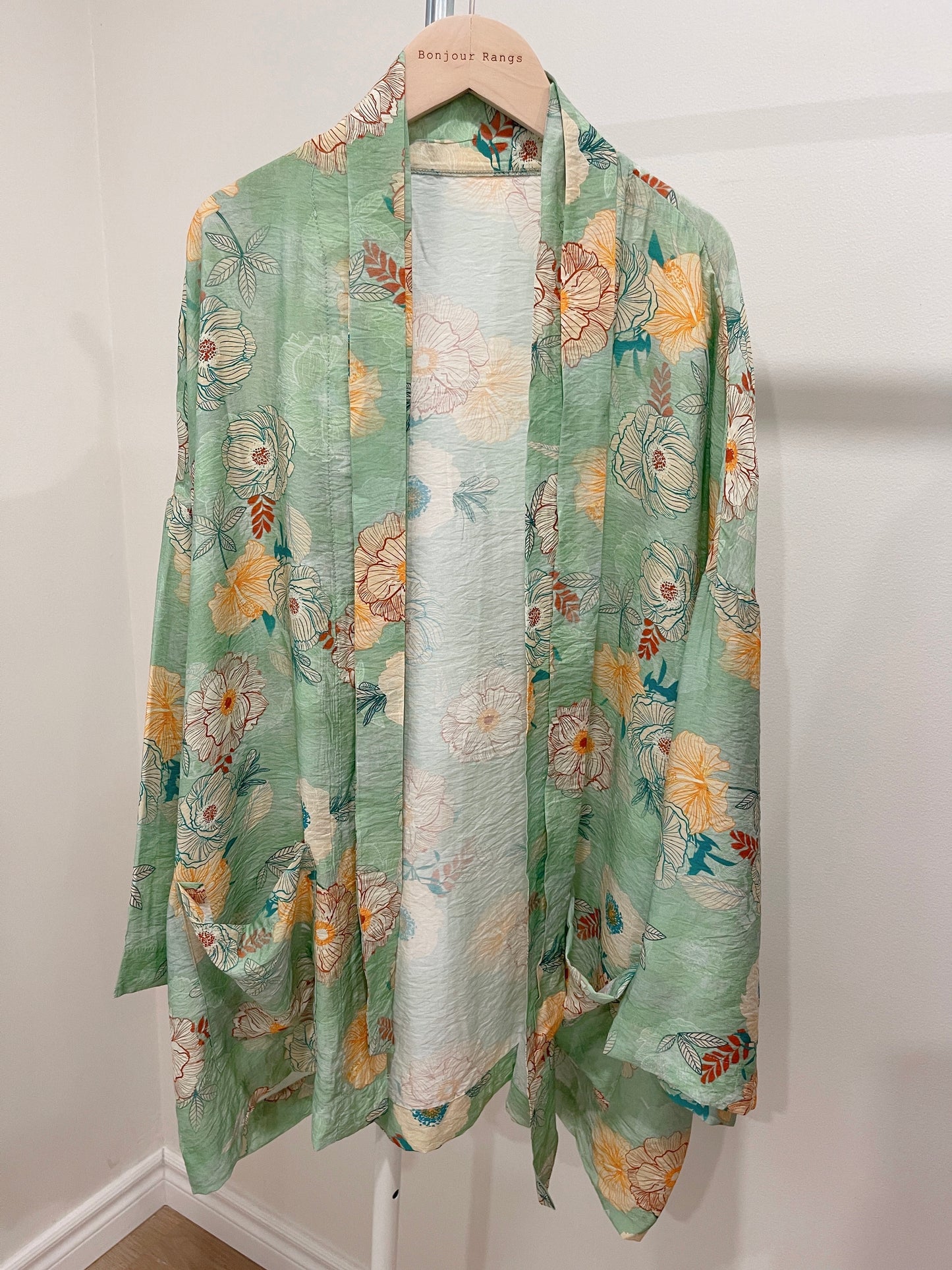 Printed Robe( purple, green)