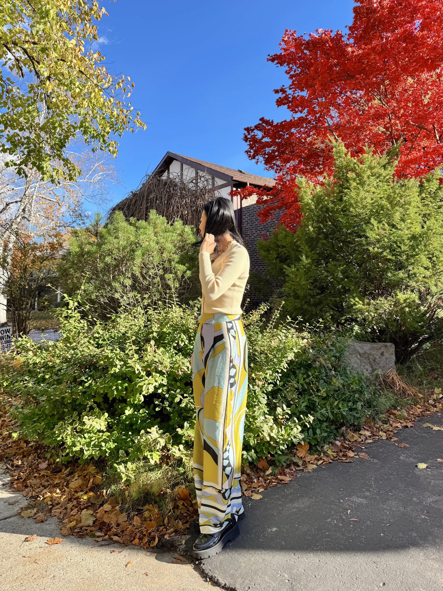Basic V neck Cardigan (yellow, black)