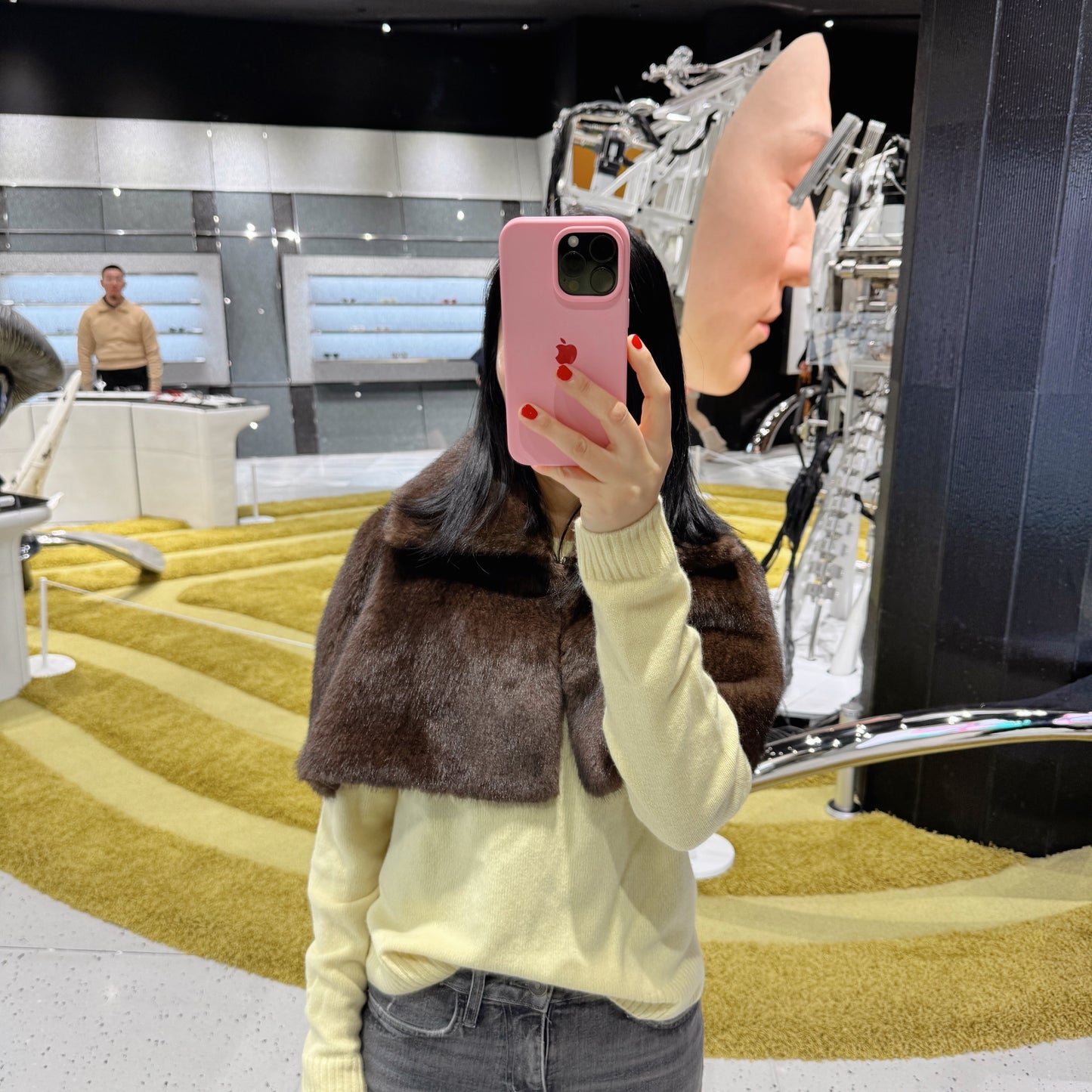 Fur Cape (gray, brown )