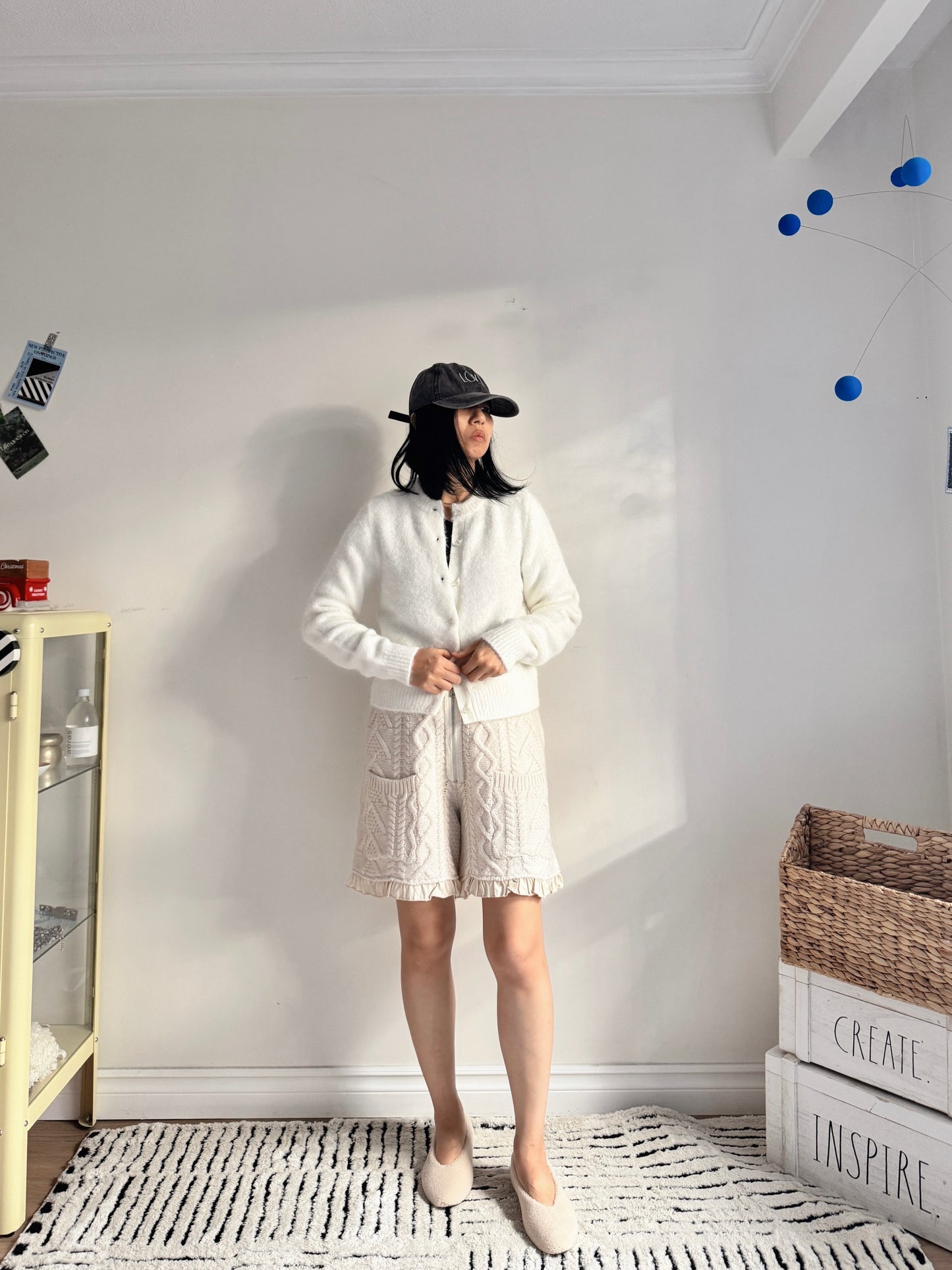 Candy Cardigan (ivory, blue)