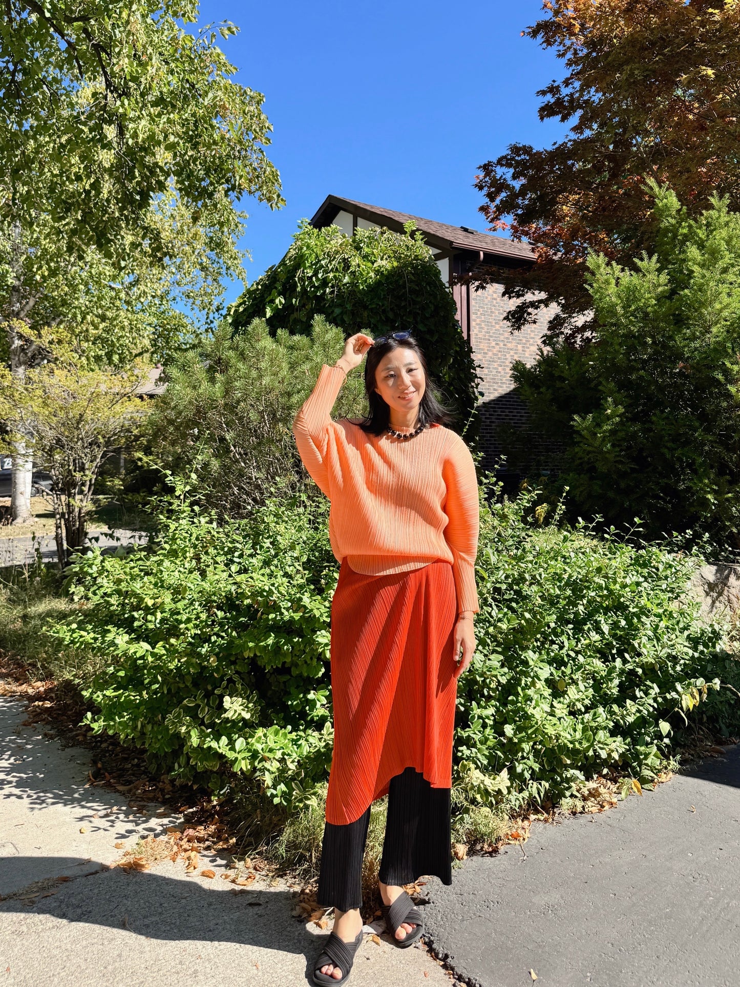 ballon sleeve top(orange, lemon, black)