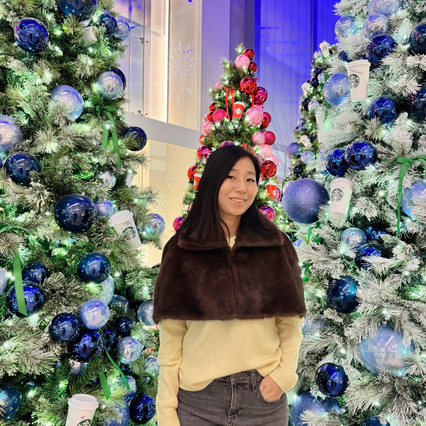 Fur Cape (gray, brown )