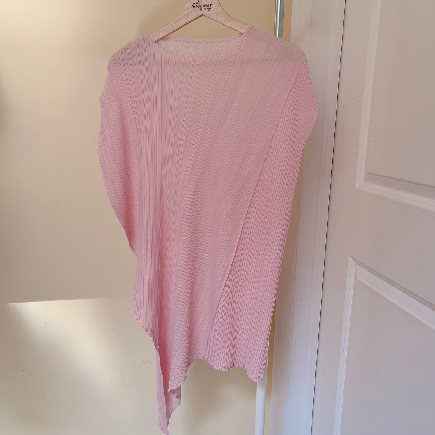 Unbalanced pleats Top(orange,pink)