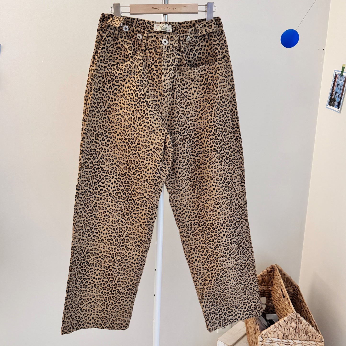vintage animal print pants (beige,brown)