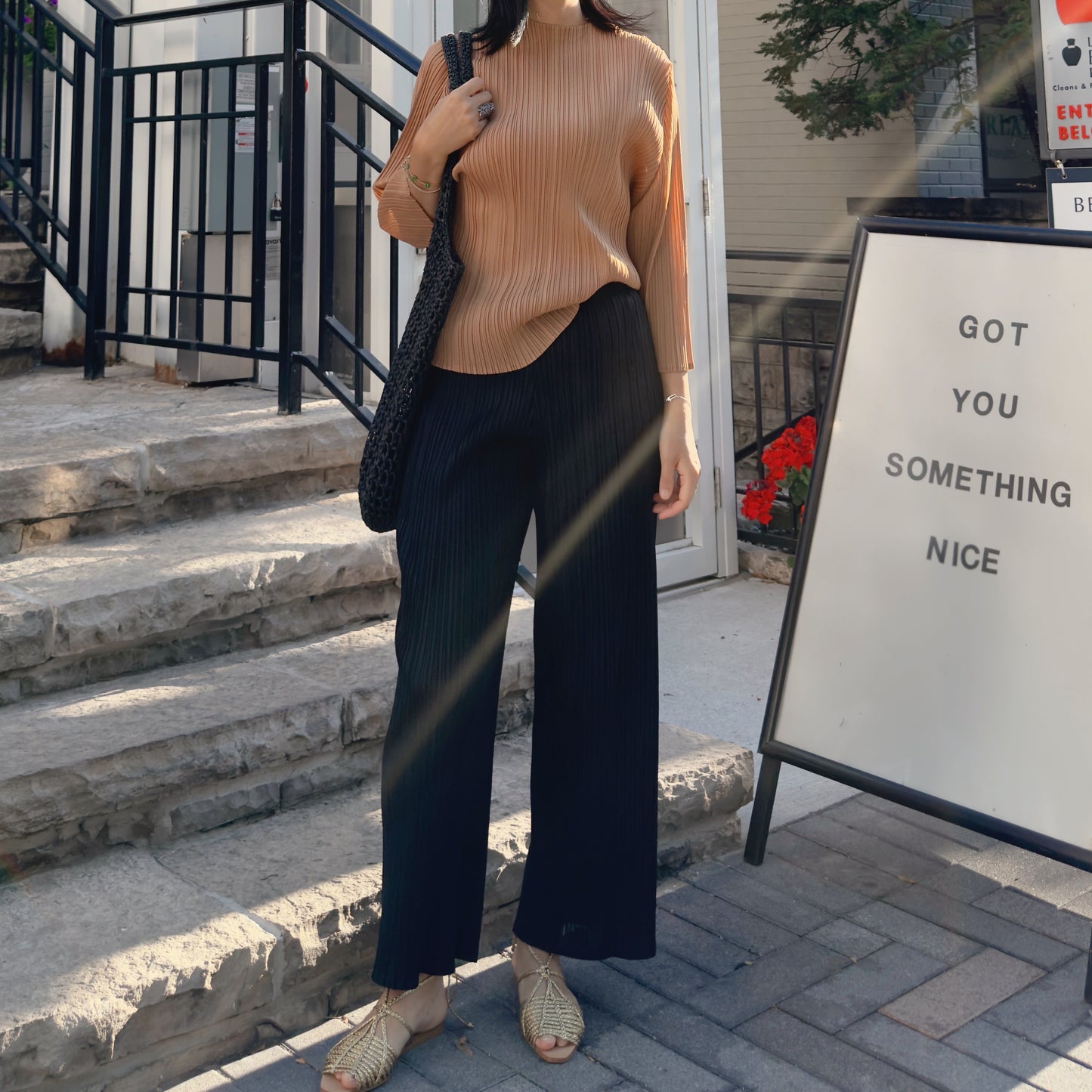 Pleated Dolman Top(camel, mint)
