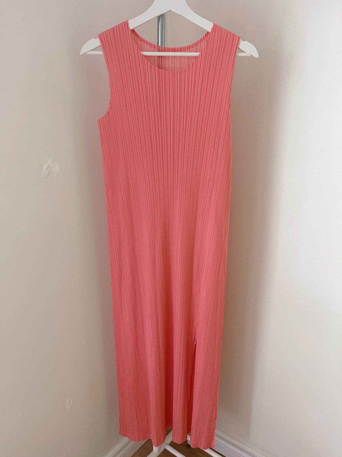 Zipper slit dress (pink, brown, lime, black)