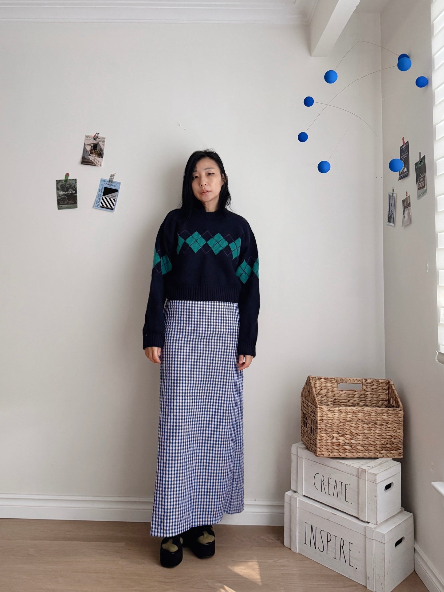 Gingham Check max skirt