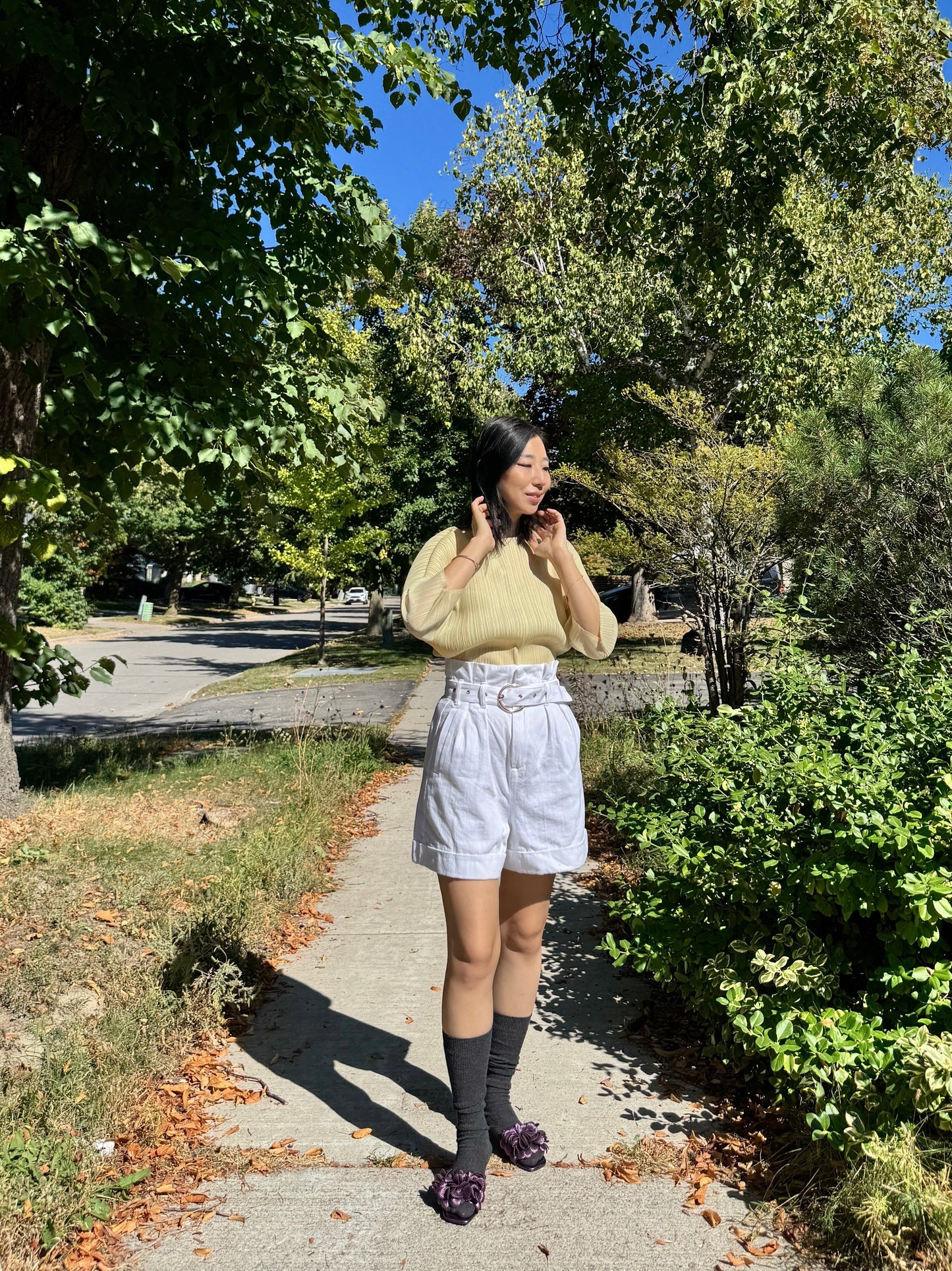 ballon sleeve top(orange, lemon, black)
