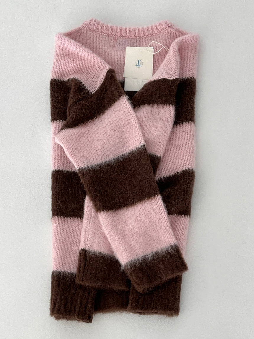 Striped knit (pink,gray)