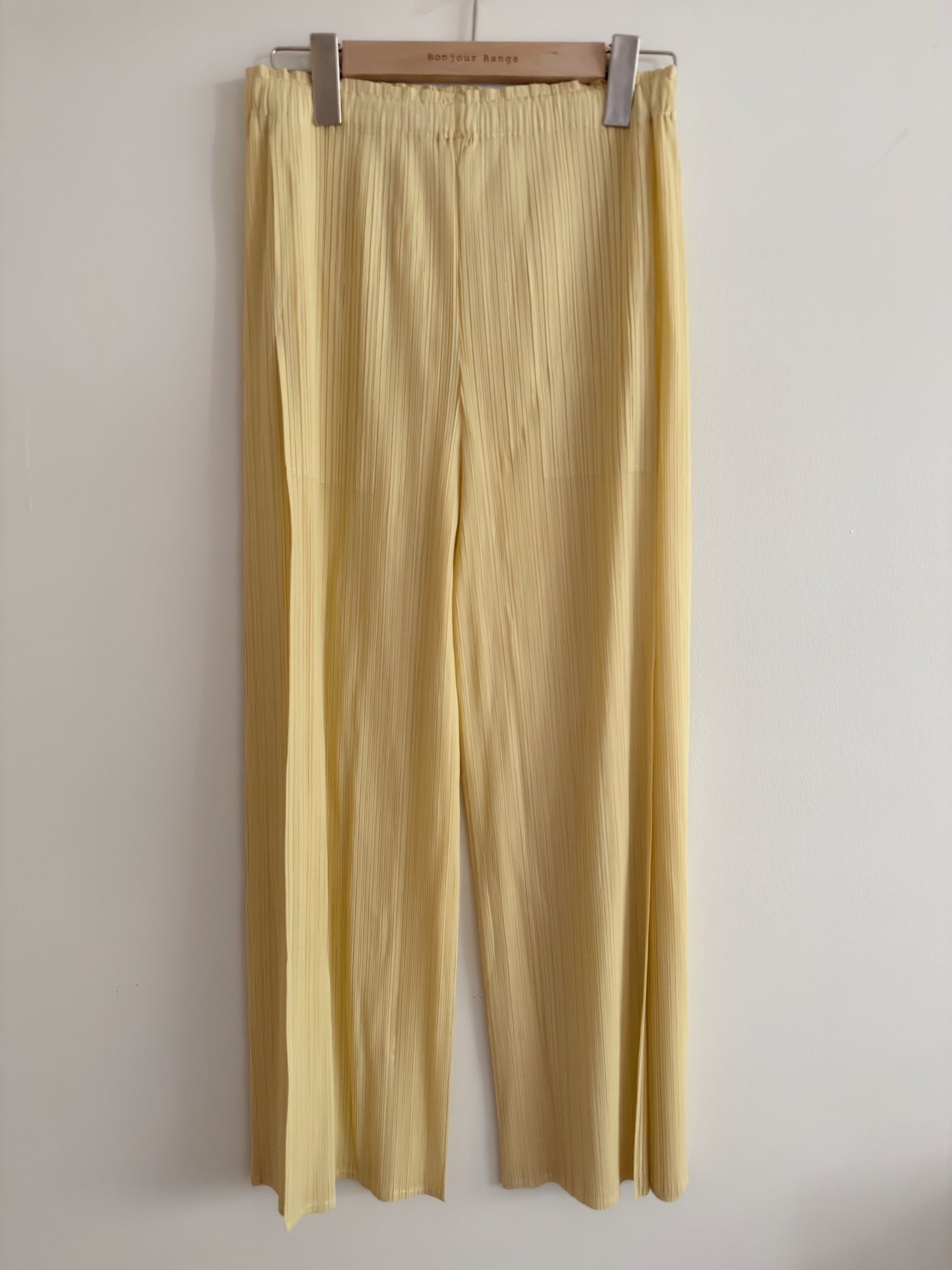 Pleated Double Wrap Pants (lemon,blue)