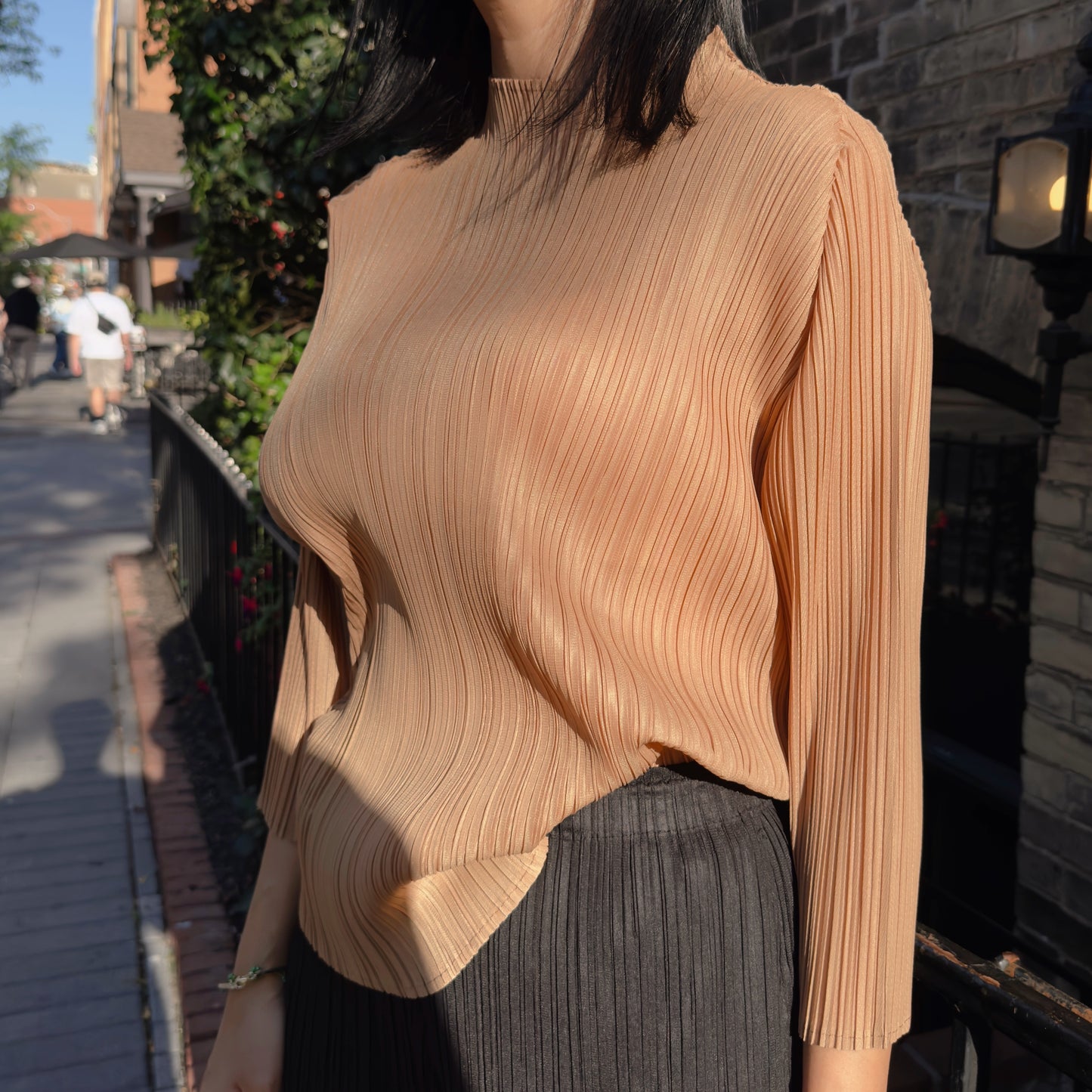 Pleated Dolman Top(camel, mint)
