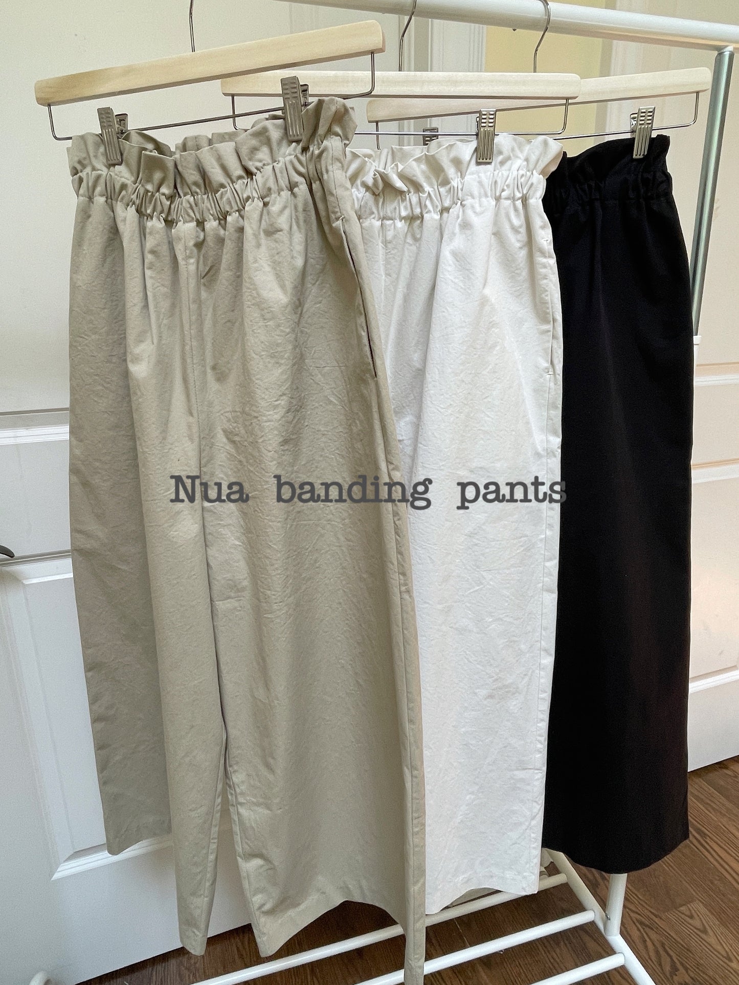 Nua banding pants ( khaki, white, black)