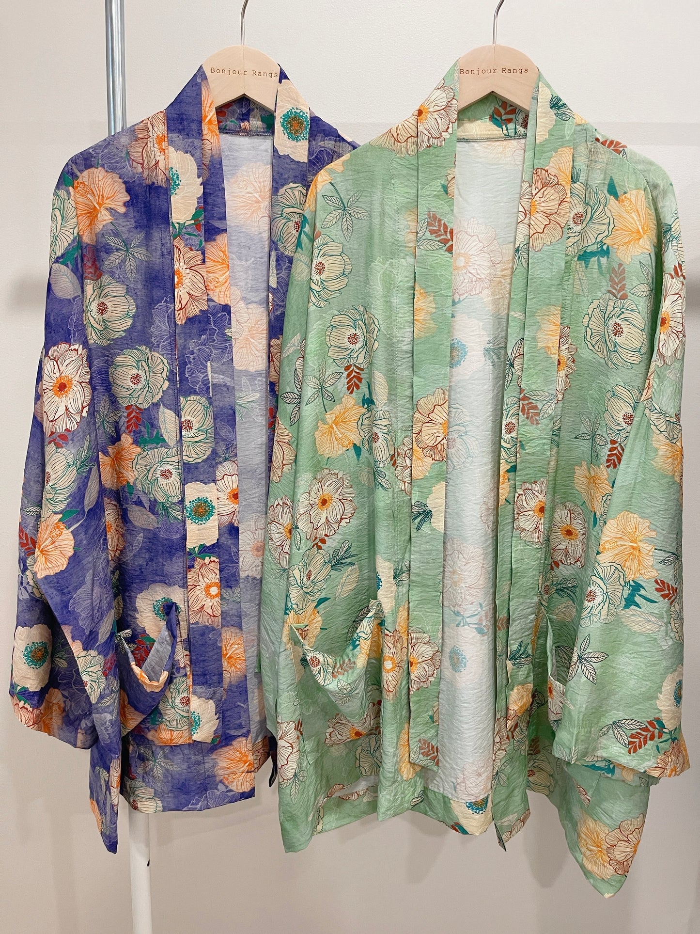 Printed Robe( purple, green)