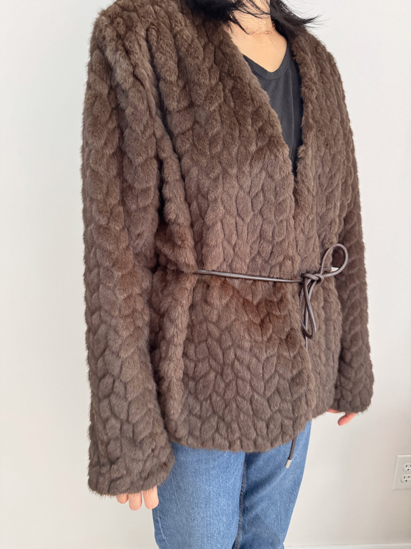 Misty mood faux fur jacket ( ivory, gray, brown)