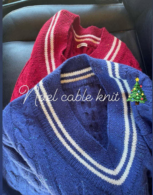 Noel cable knit (blue,red)