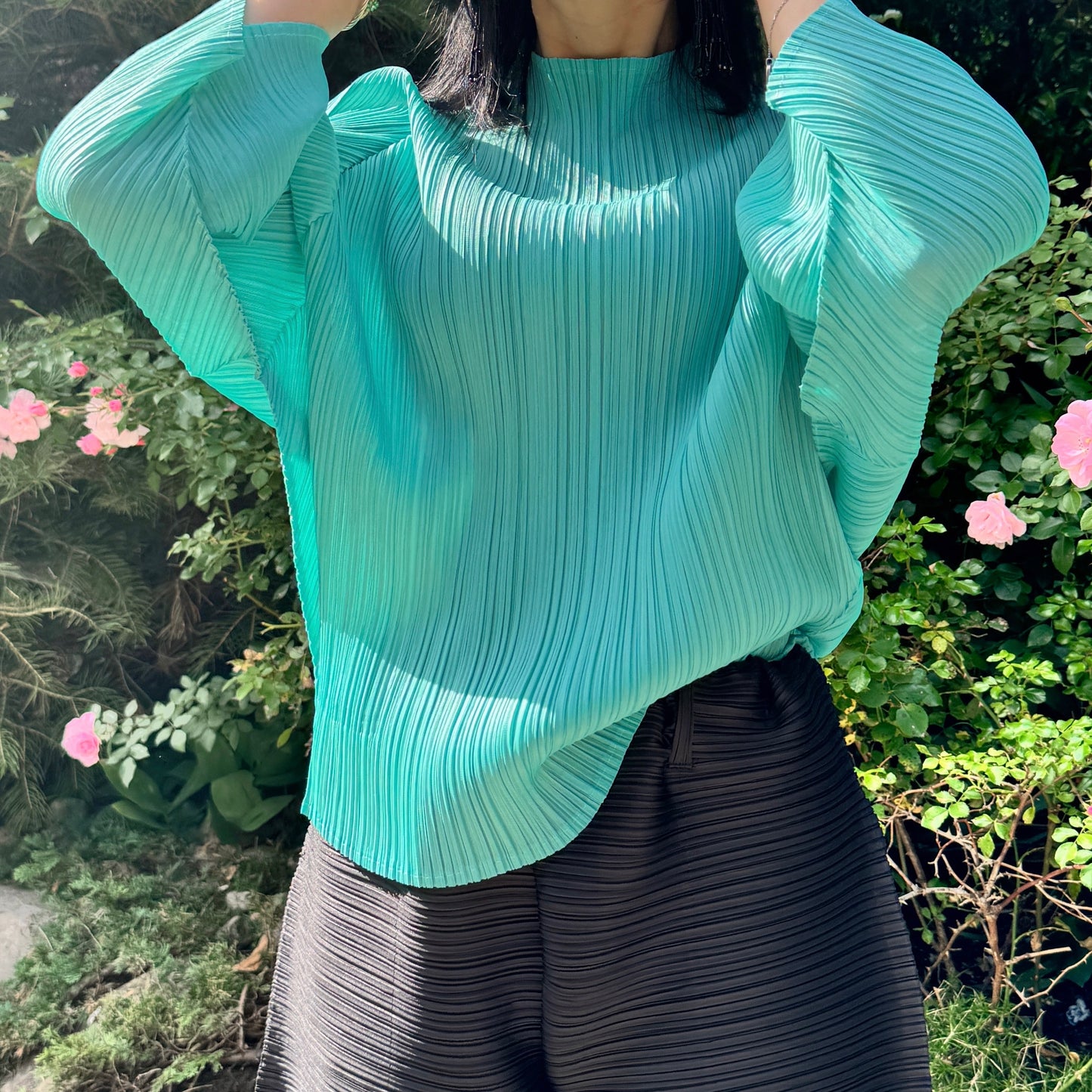 Pleated Dolman Top(camel, mint)
