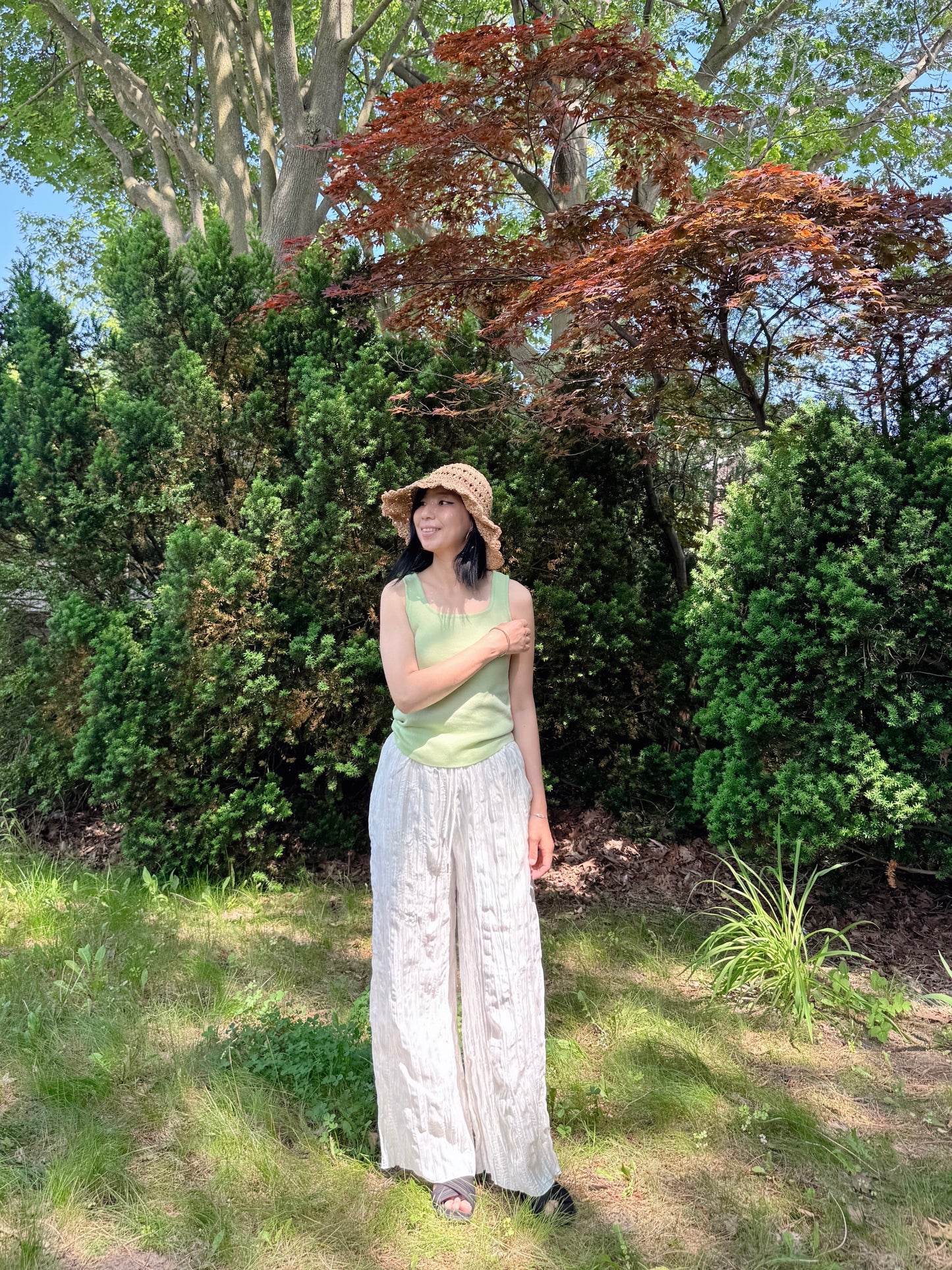 Wrinkle Pants (ivory, gray, black)