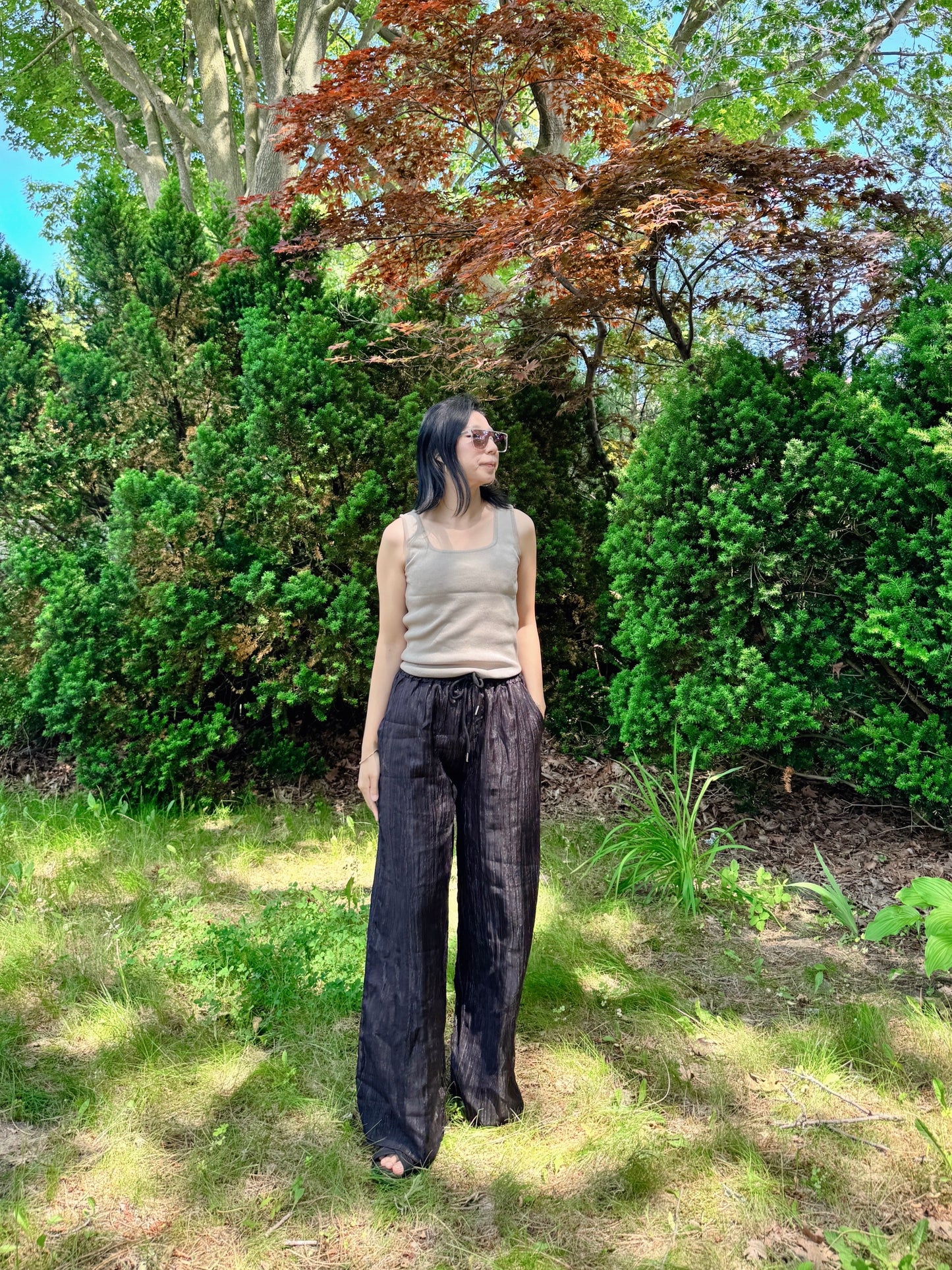 Wrinkle Pants (ivory, gray, black)