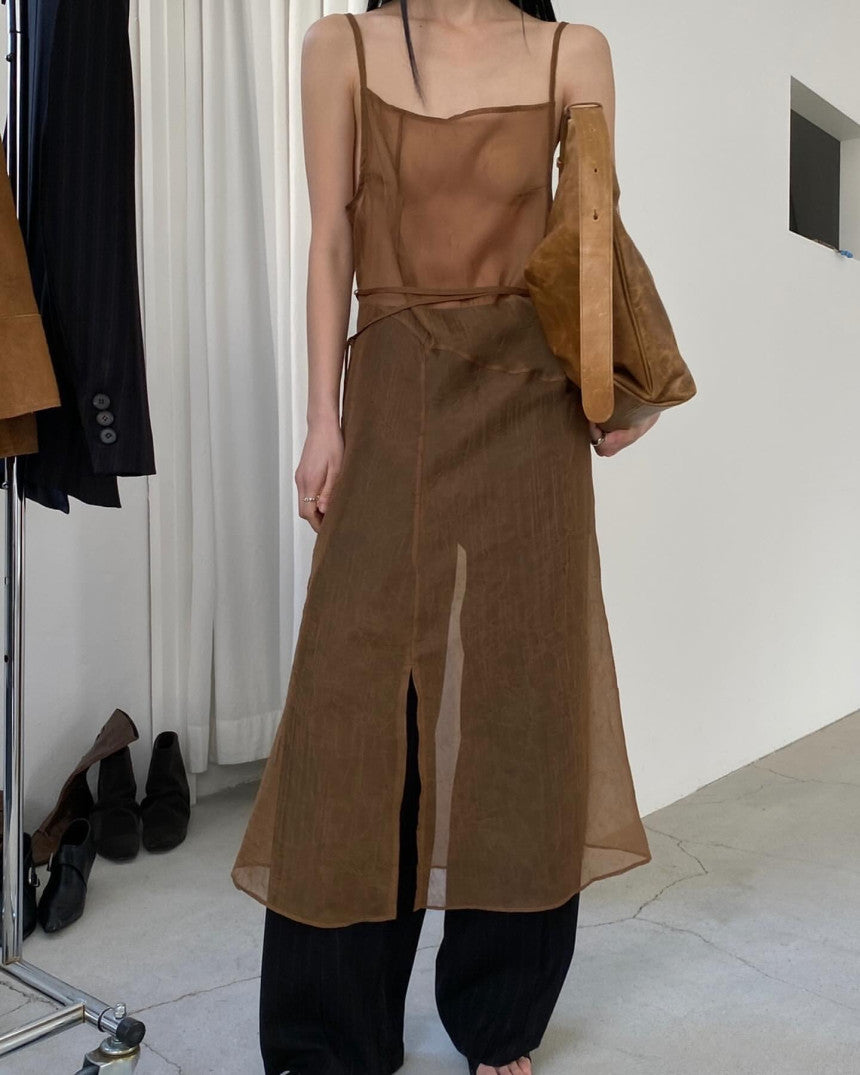 sheer slit layered ops(brown, black)