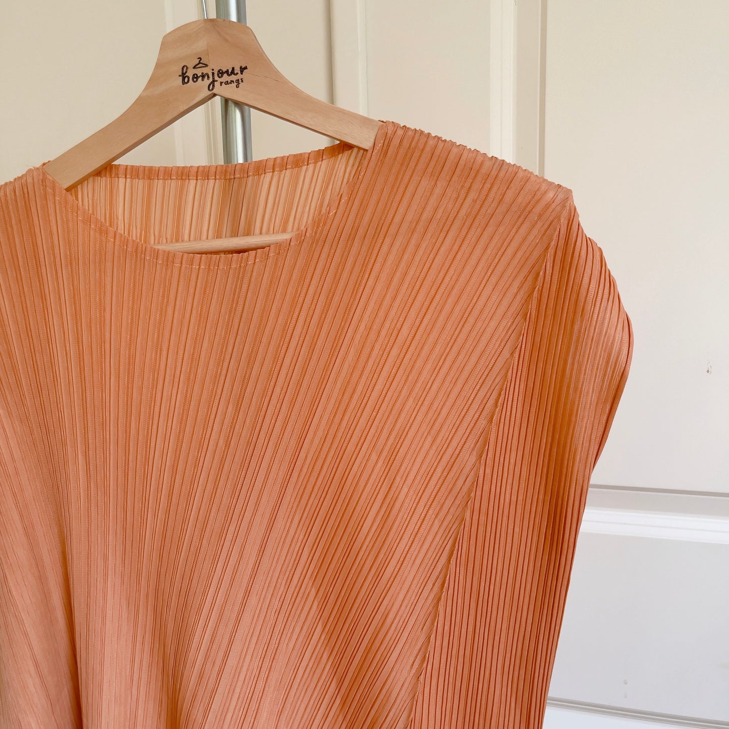 Unbalanced pleats Top(orange,pink)