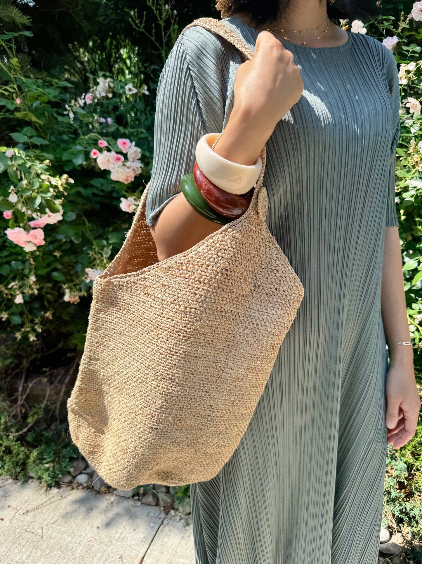 Raffia shoulder bag