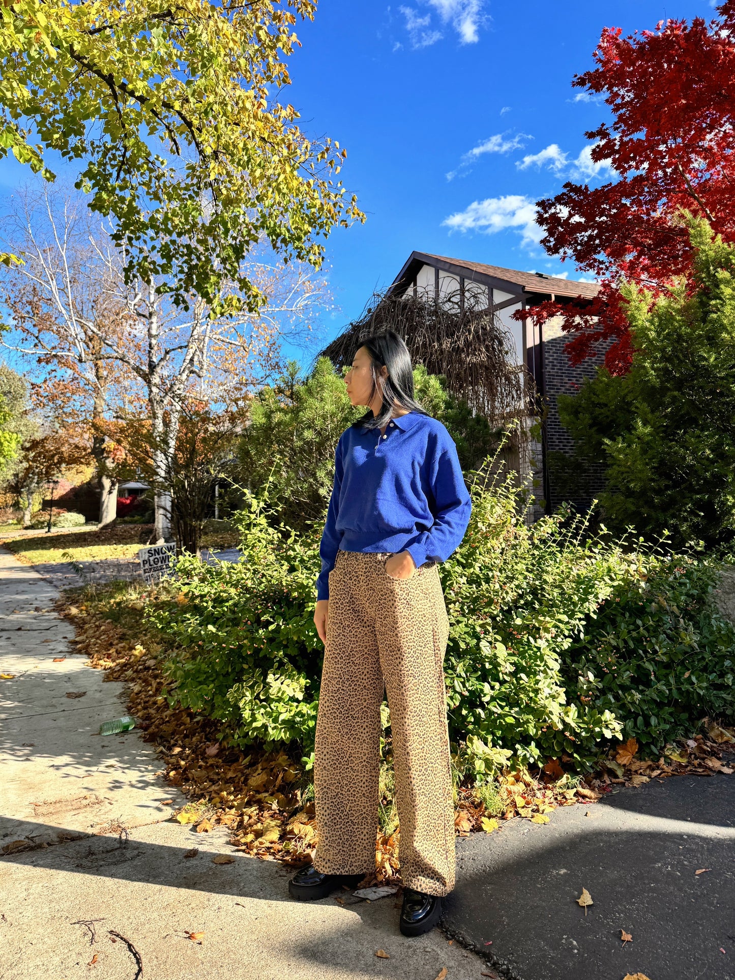 Italy collar knit (gray,yellow,pastel blue,blue)