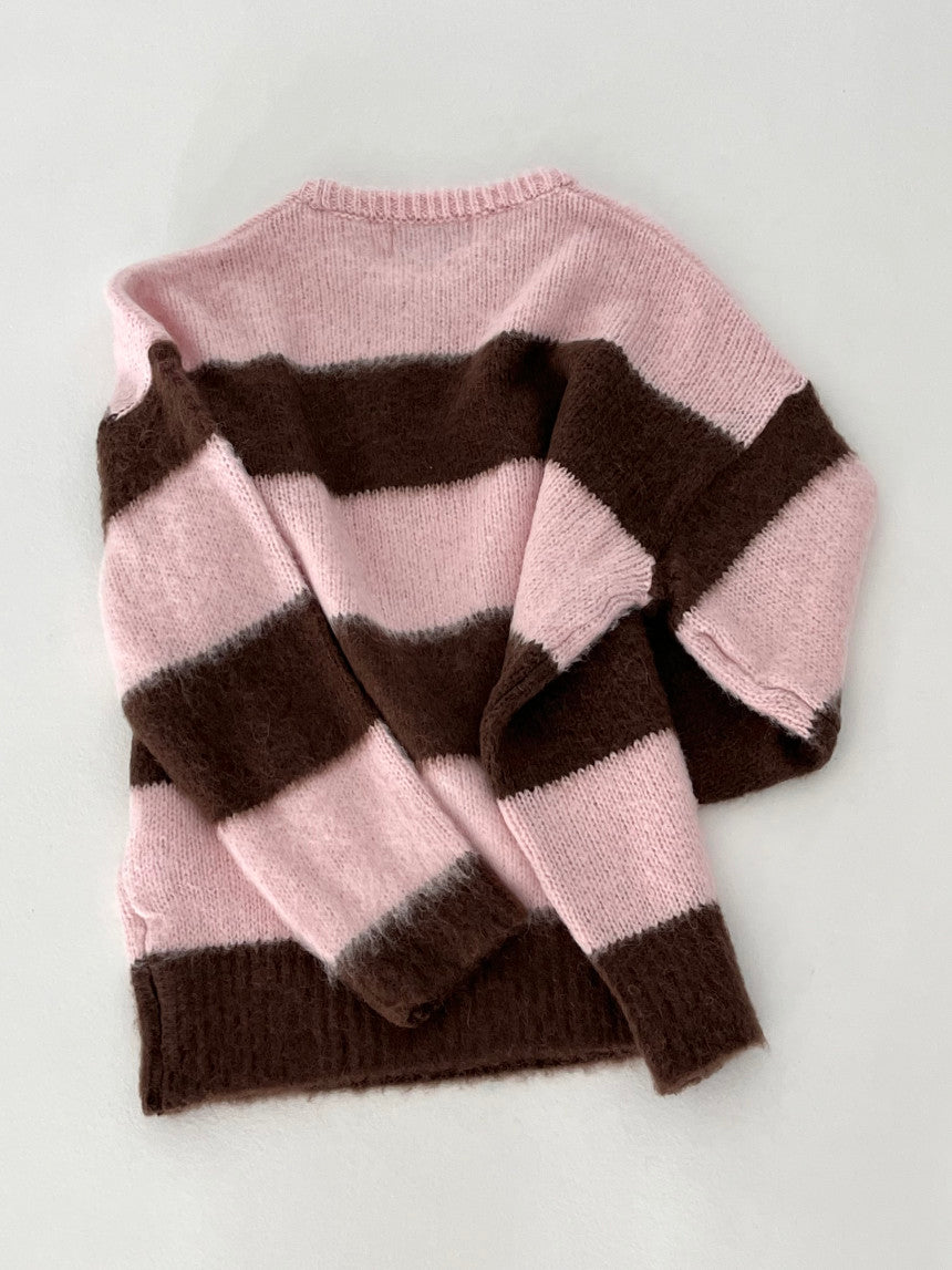 Striped knit (pink,gray)