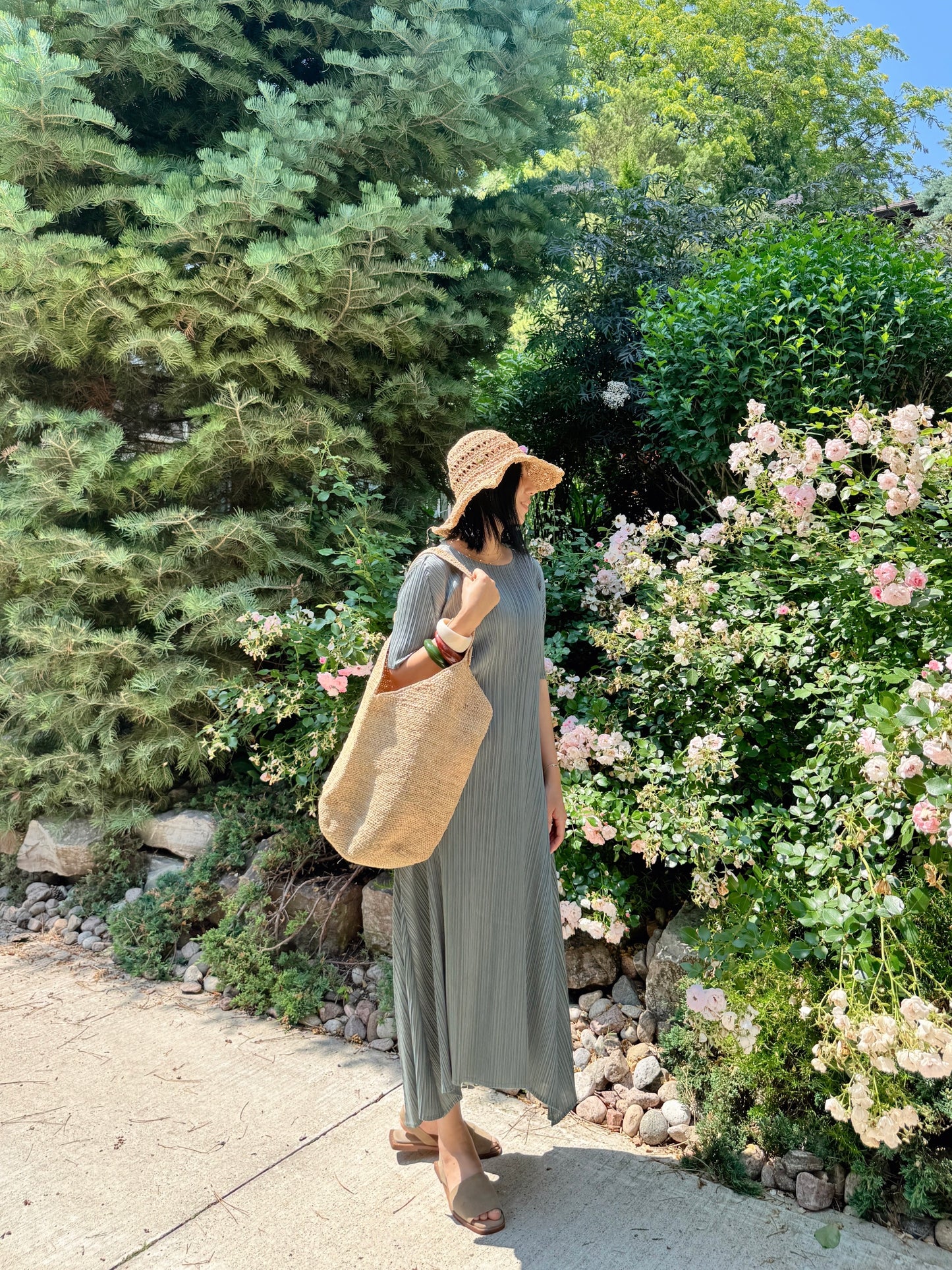 Raffia shoulder bag