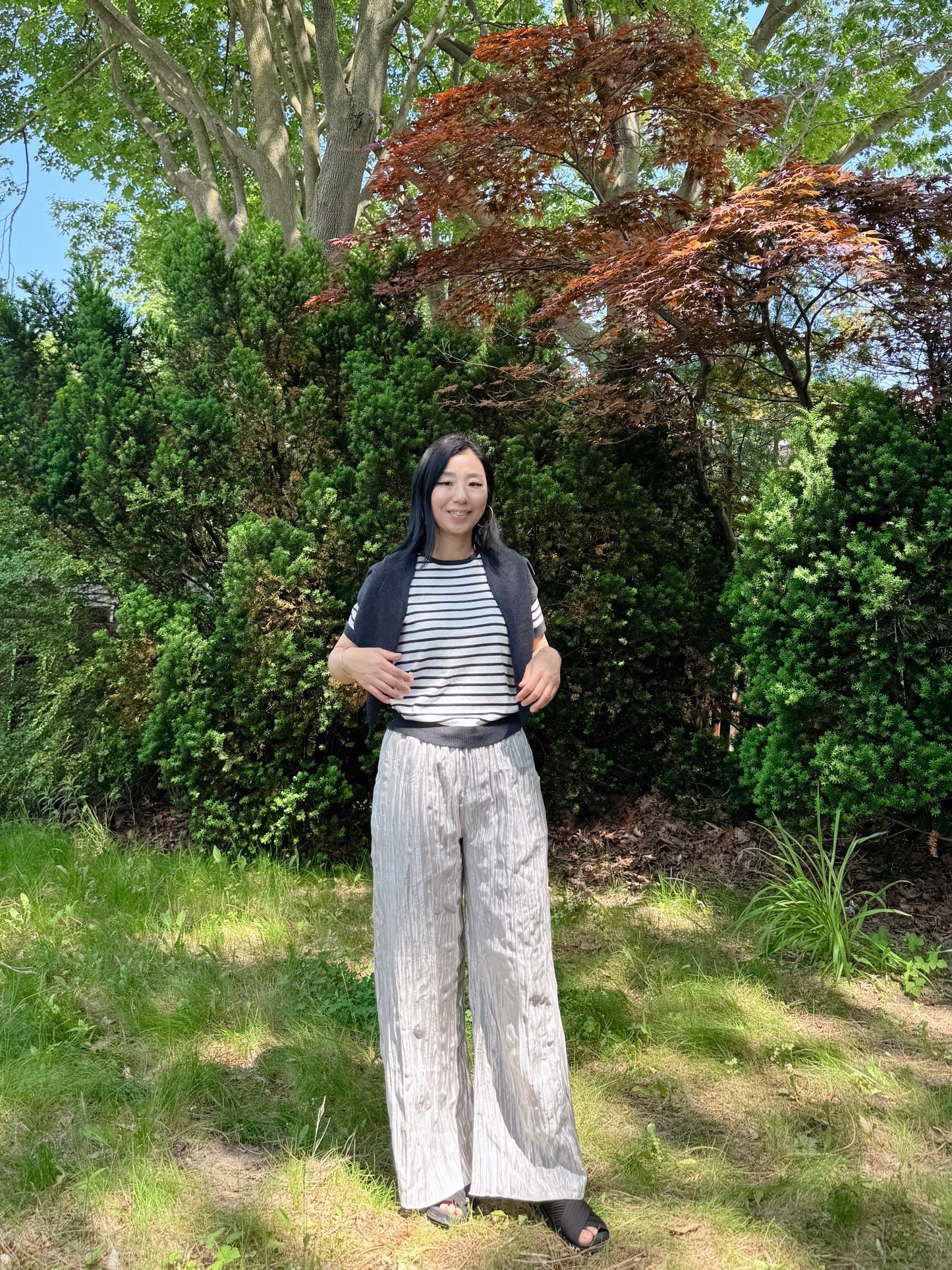 Wrinkle Pants (ivory, gray, black)