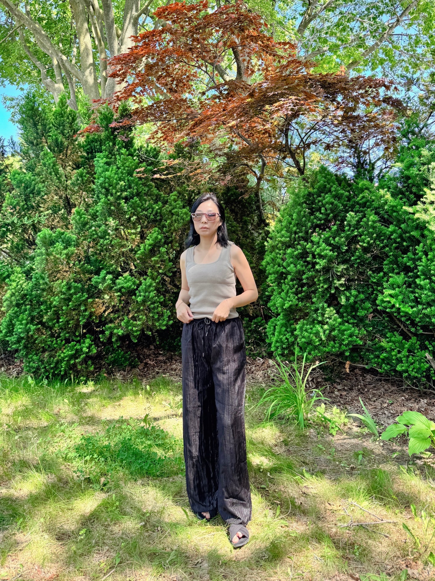 Wrinkle Pants (ivory, gray, black)