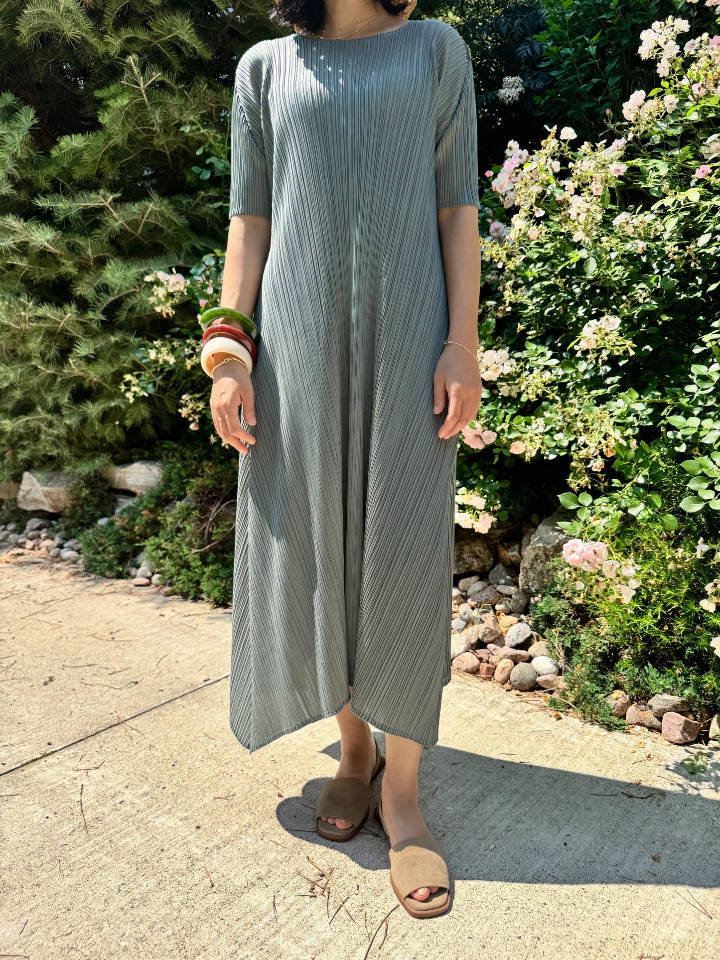 Pleats A-line Dress