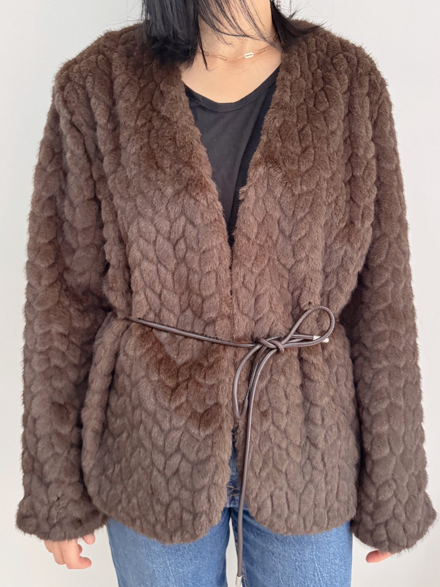 Misty mood faux fur jacket ( ivory, gray, brown)
