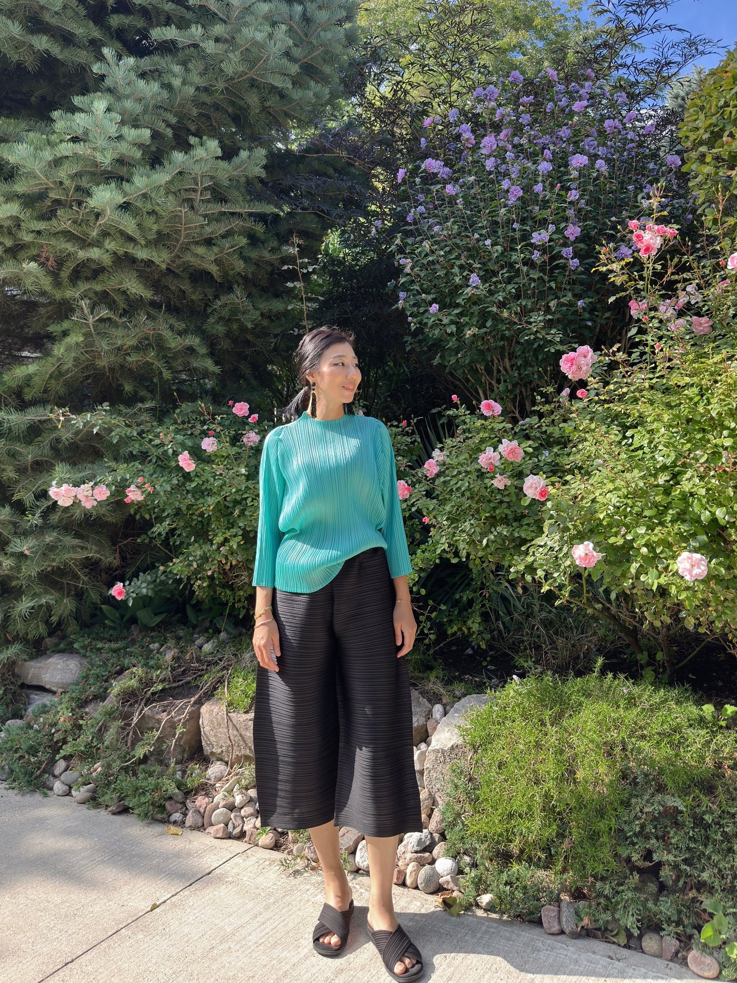 Pleated Dolman Top(camel, mint)