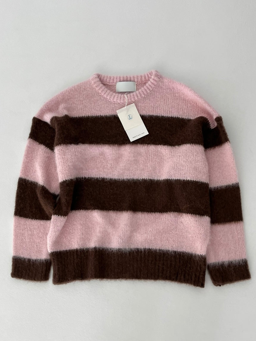 Striped knit (pink,gray)