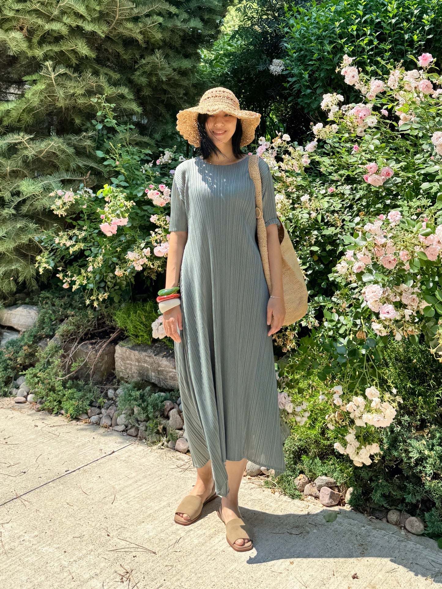 Pleats A-line Dress