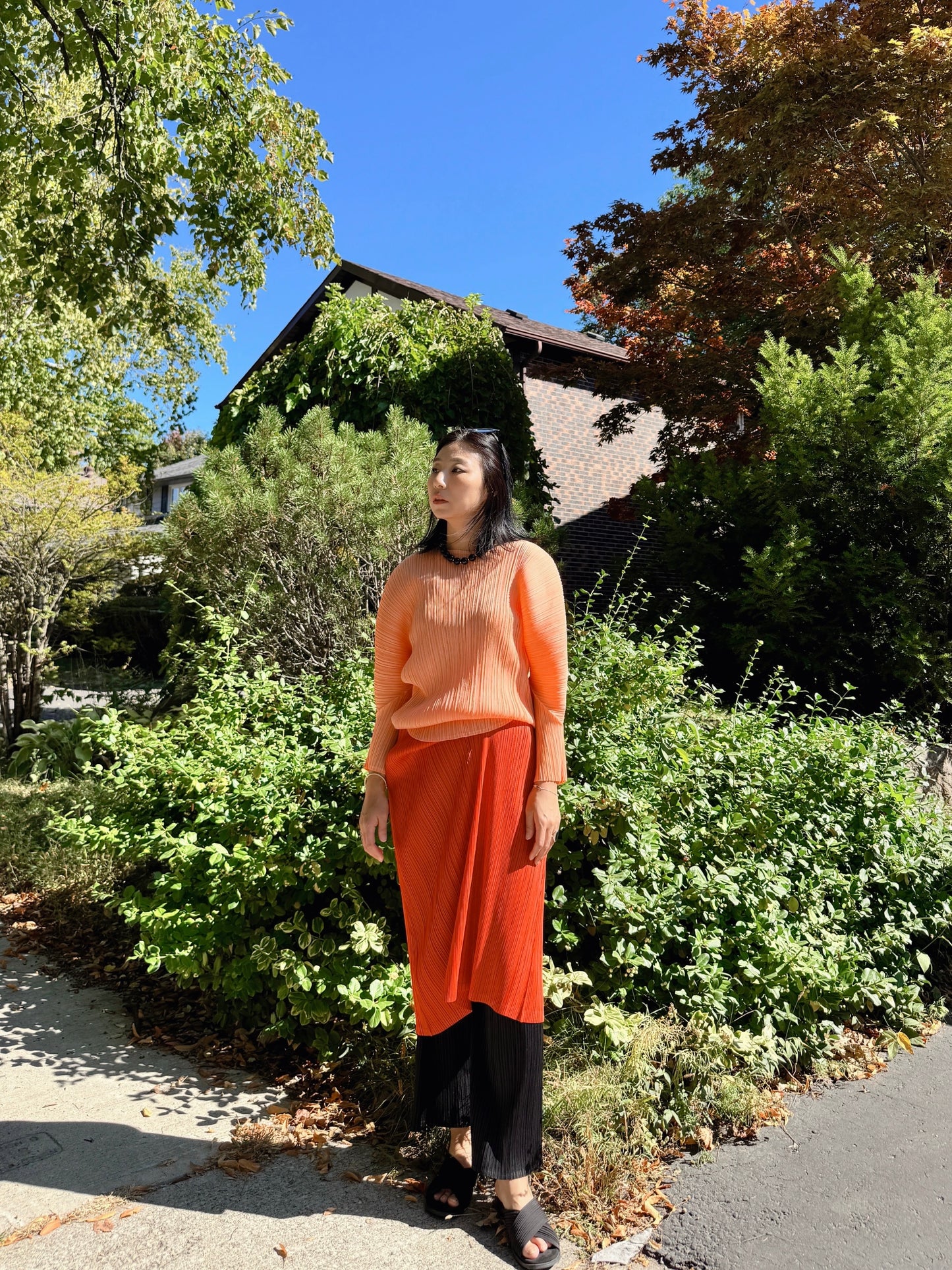 ballon sleeve top(orange, lemon, black)