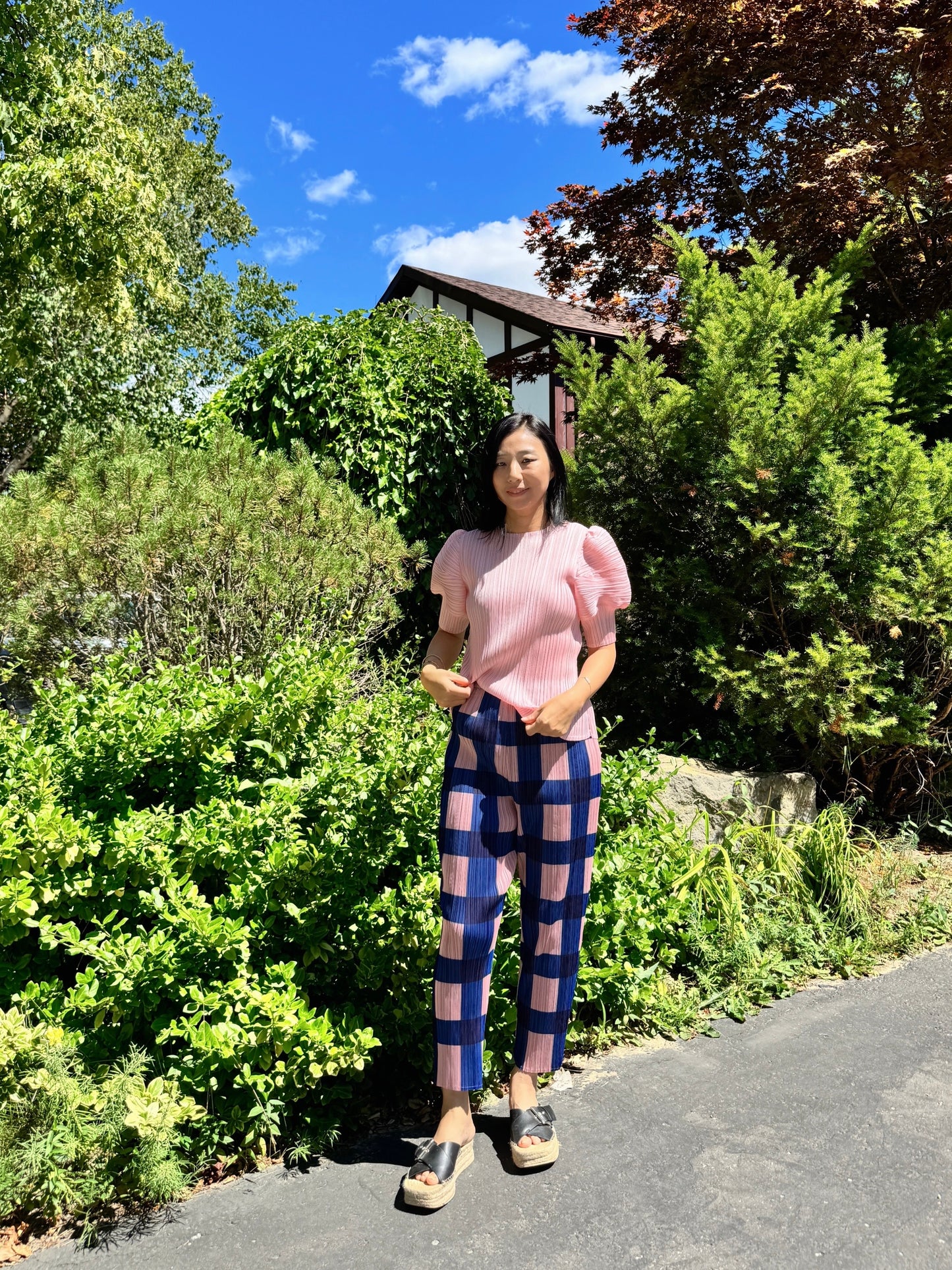 Pleats puff sleeves   (pink,yellow,black)