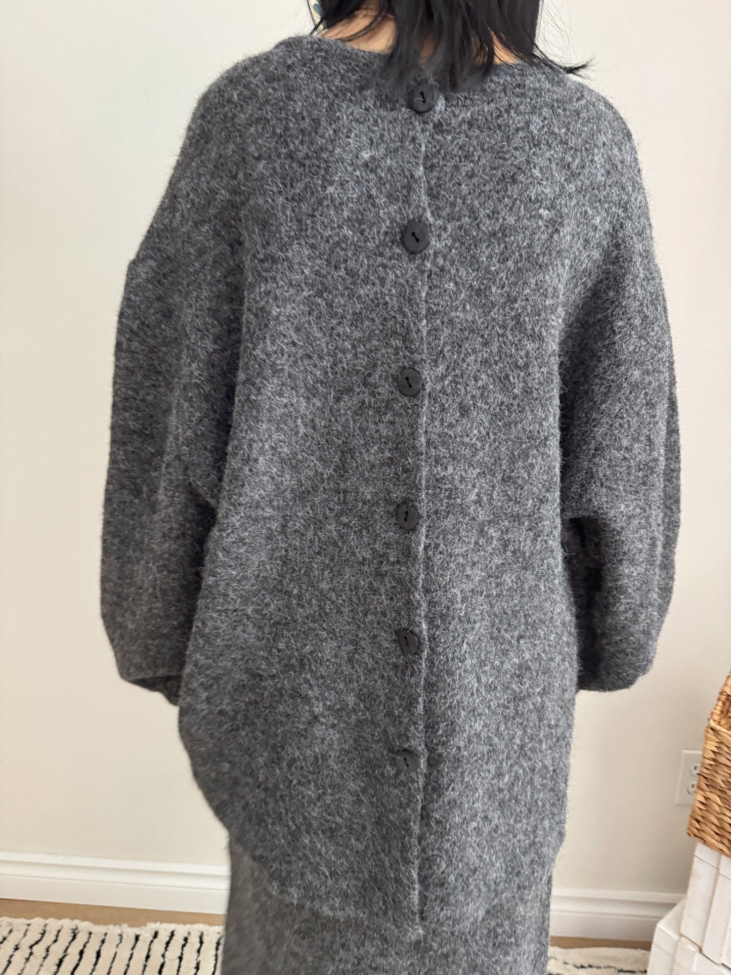 Button Knit Two Piece Sets(brown, grey)