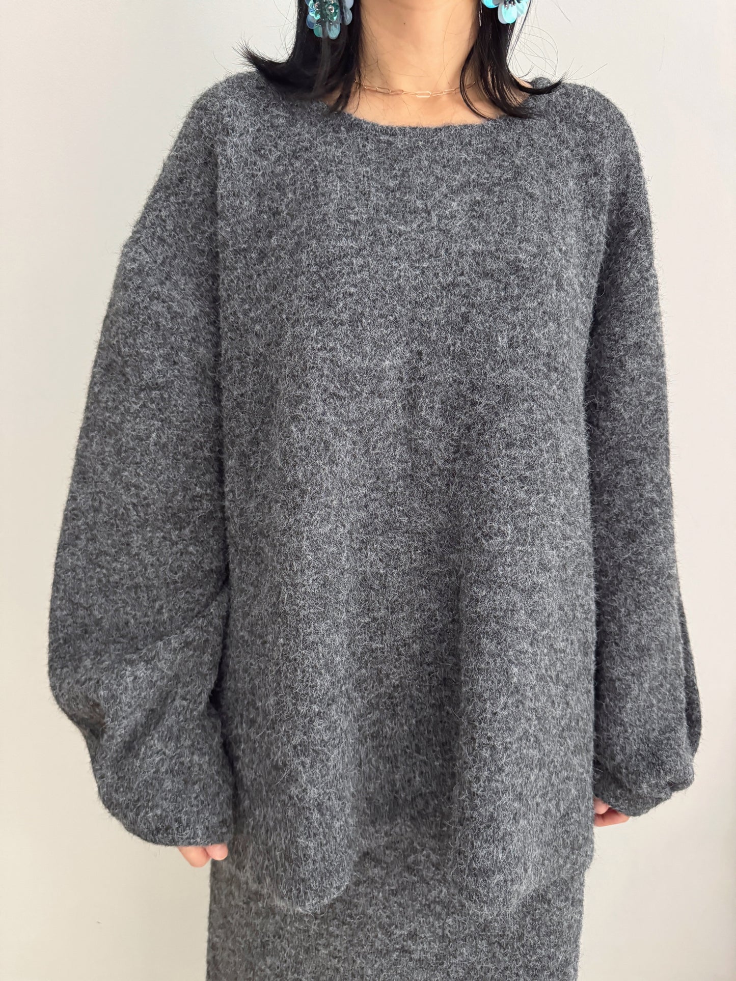 Button Knit Two Piece Sets(brown, grey)