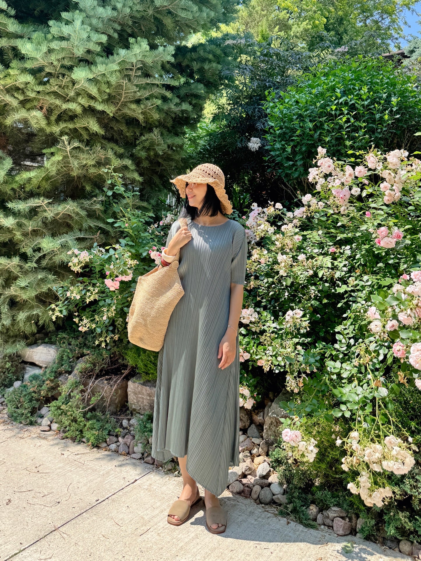 Pleats A-line Dress